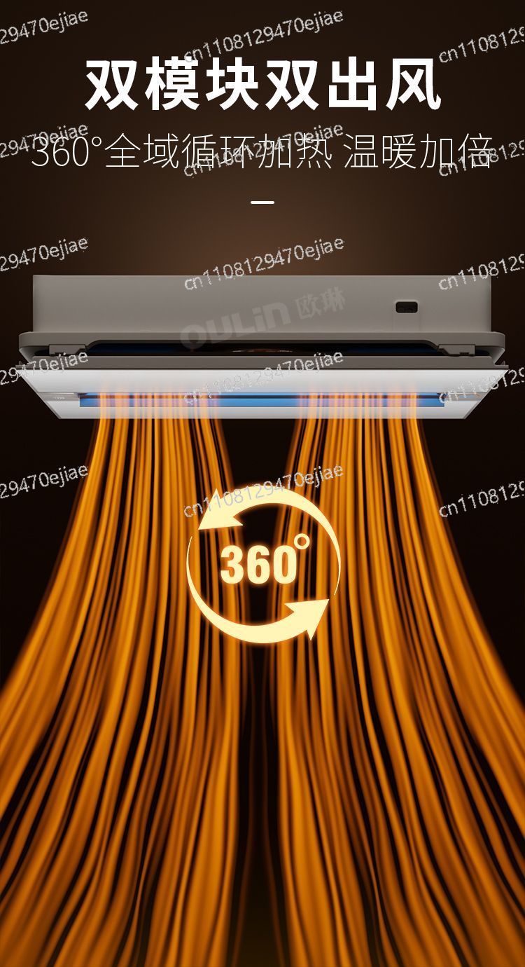 Home Bathroom Fan - Smart 3-in-1 Bathroom Ceiling Heater: Integrated