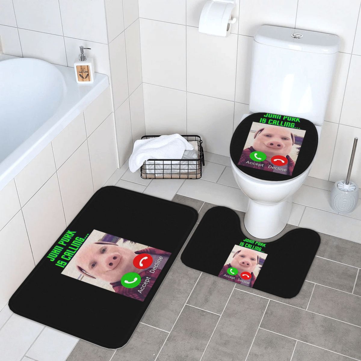 Home Bathroom Called - John Pork Is Calling 3 Pcs