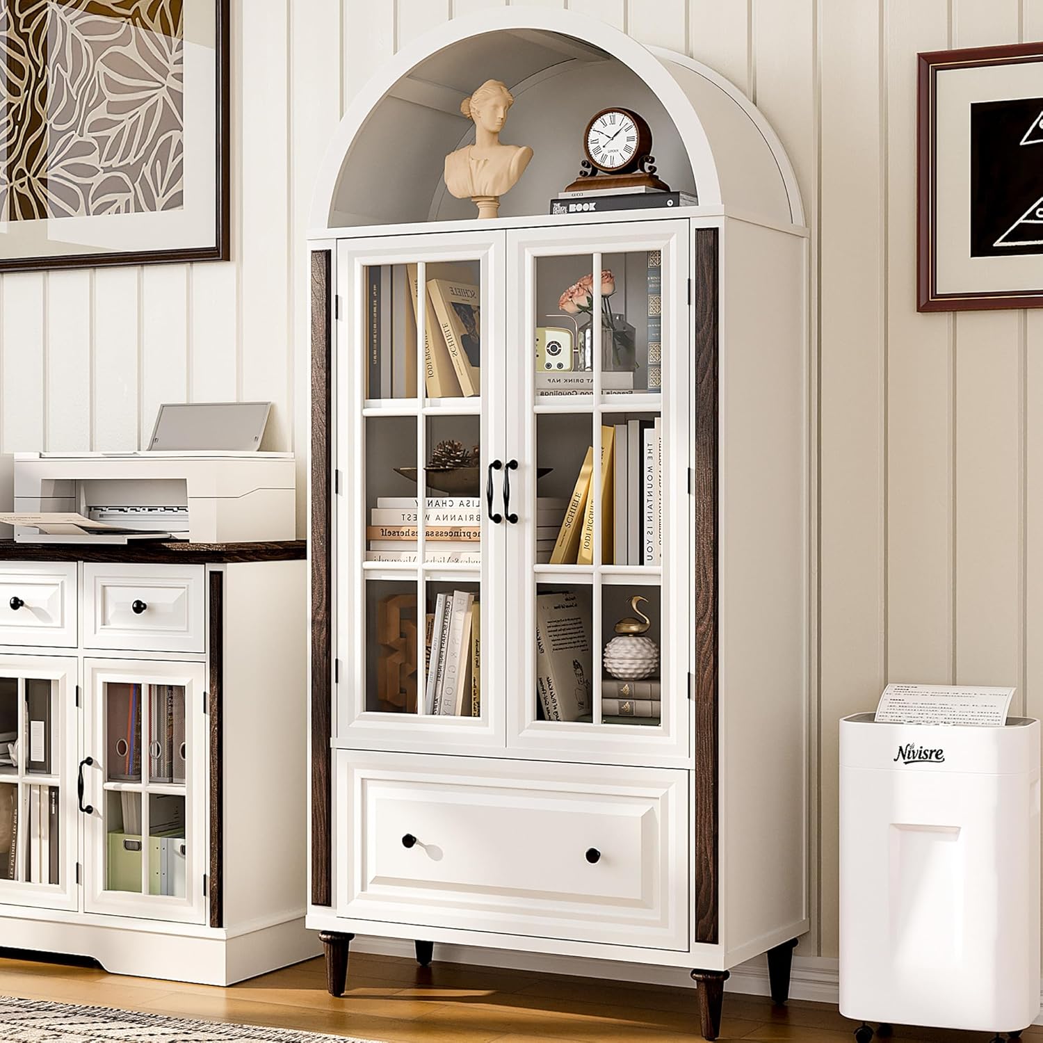 Home & Bathroom Building Products Pte Ltd Photos - 71” Handcrafted Arched Bookcase, Filing Cabinet
