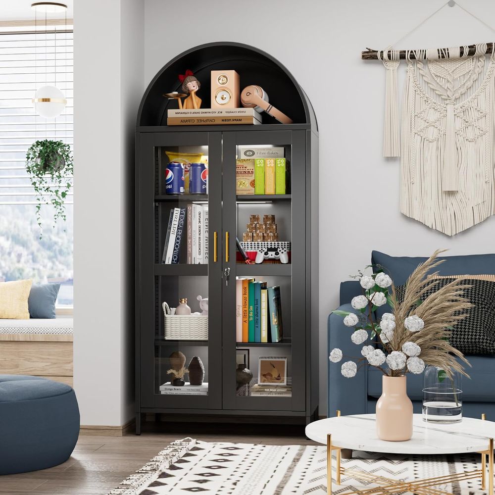 Home & Bathroom Building Products Pte Ltd Photos - 78.74 Tall Metal Arched Cabinet with