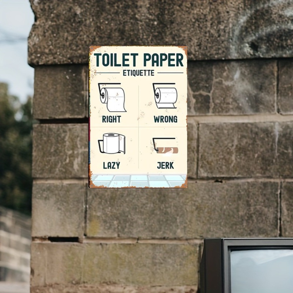 Home Bathroom Etiquette - Toilet Paper Etiquette Sign 2D Flat