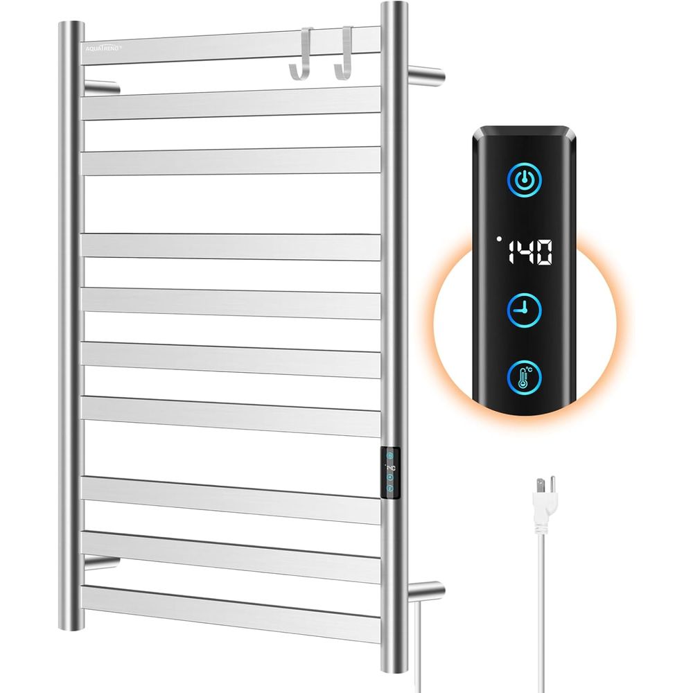 Towel Warmer Electric - 10-Bar Electric Wall-Mounted Towel Warmer with