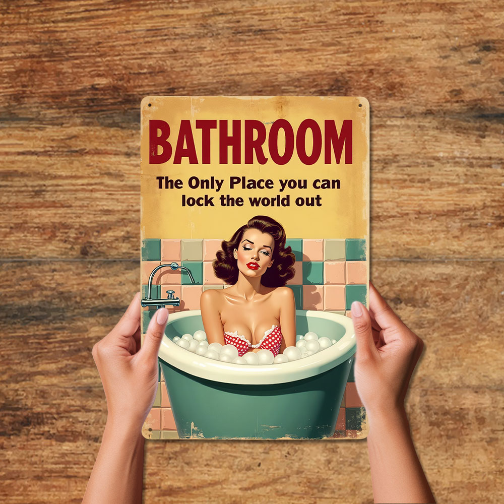 Funny Bathroom Rules Vintage M - Home Bathroom Rules avaliação e preço