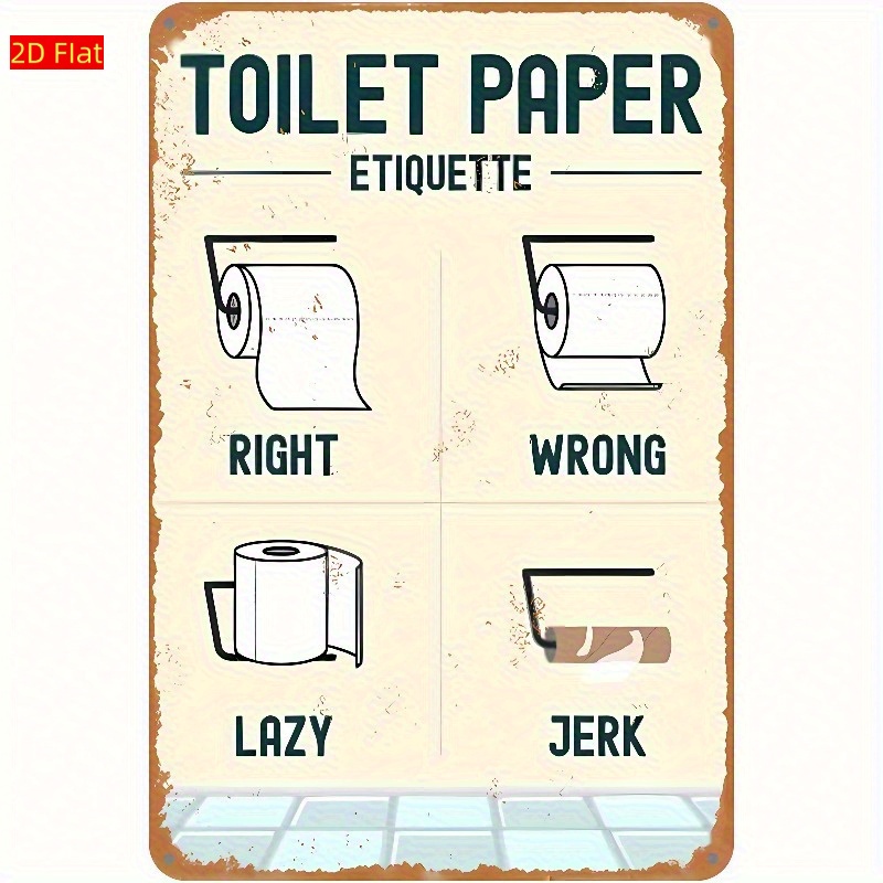 Wooden Toilet Paper Etiquette  - Home Bathroom Etiquette avaliação e preço