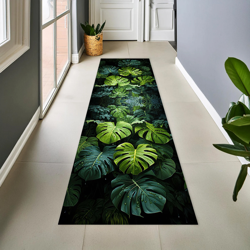 Tropical Plant Leaves Green Mo - Zara Home Bathroom Rug avaliação e preço