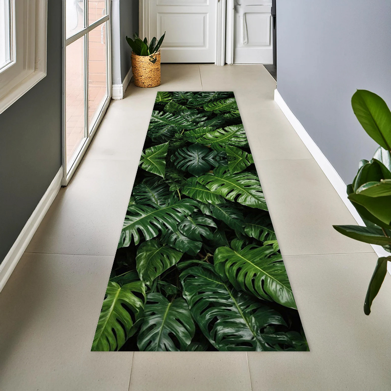 Tropical Plant Leaves Green Mo - Zara Home Bathroom Rug avaliação e preço