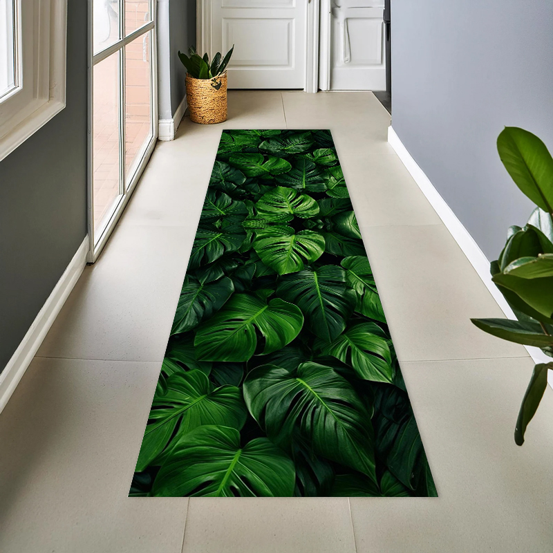 Tropical Plant Leaves Green Mo - Zara Home Bathroom Rug avaliação e preço
