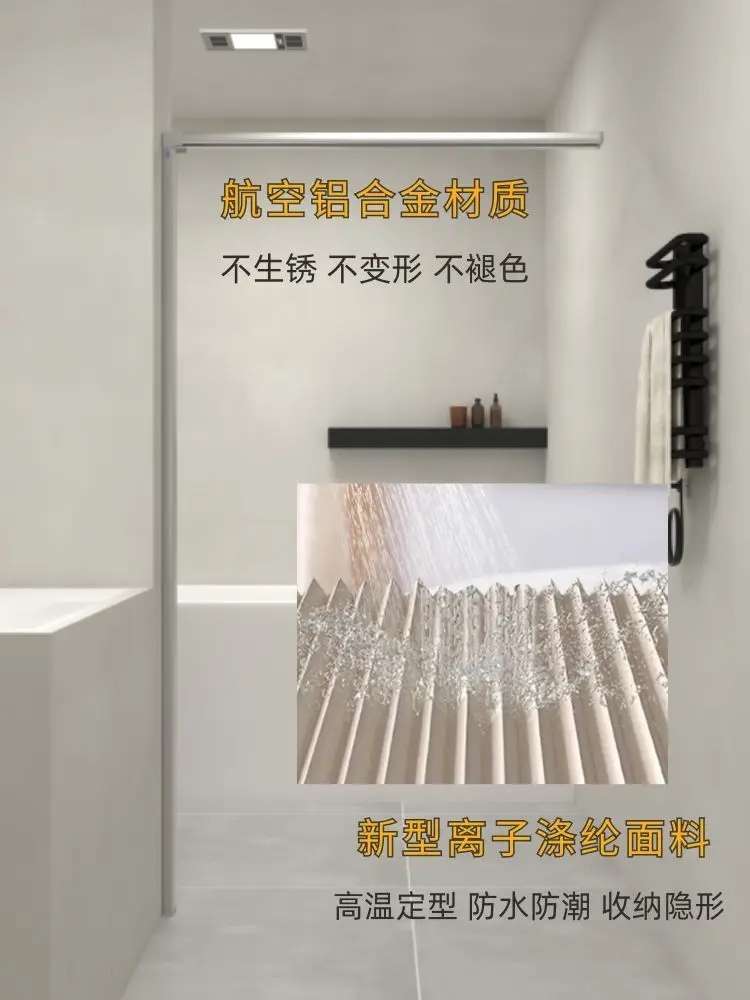 Invisible folding shower curta - Home Bathroom Partition avaliação e preço
