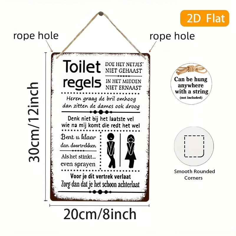 Funny Dutch Bathroom Rules Vin - Home Bathroom Rules avaliação e preço