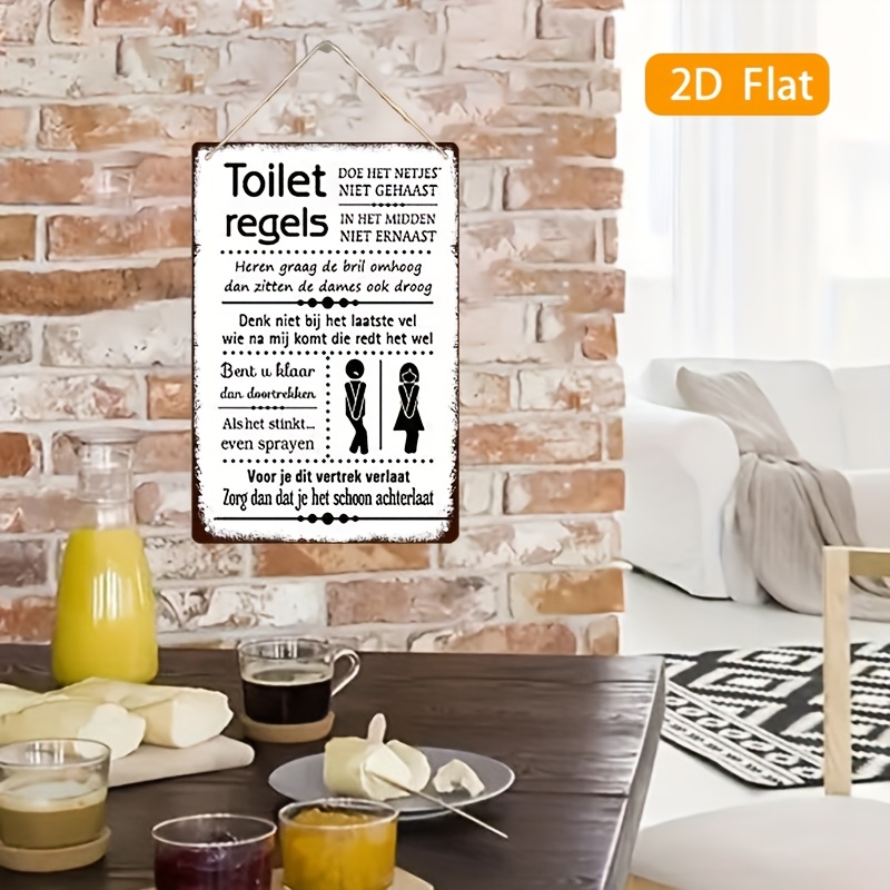 Funny Dutch Bathroom Rules Vin - Home Bathroom Rules avaliação e preço