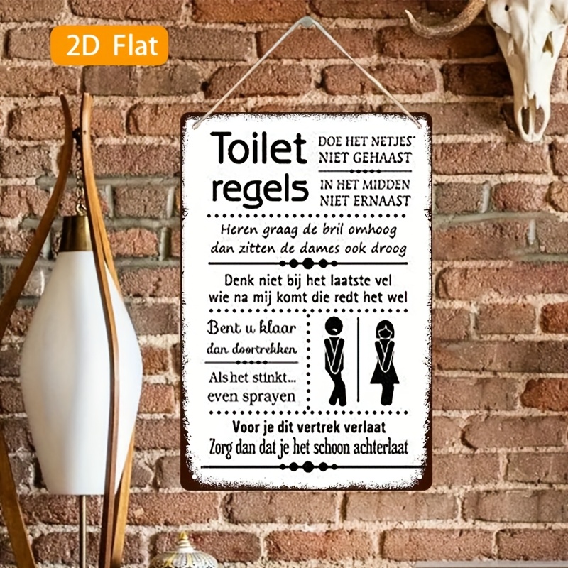Funny Dutch Bathroom Rules Vin - Home Bathroom Rules avaliação e preço