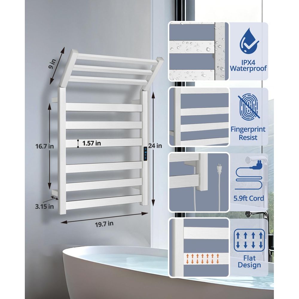 Wall-Mounted Electric Towel Wa - Towel Warmer Electric avaliação e preço