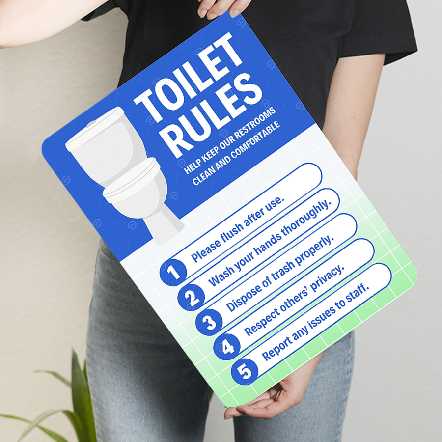 Custom Toilet Rules Metal Sign - Home Bathroom Etiquette avaliação e preço
