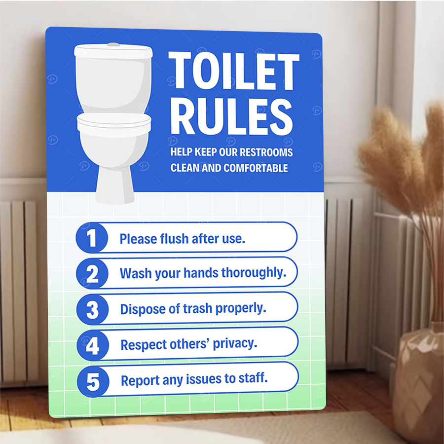 Custom Toilet Rules Metal Sign - Home Bathroom Etiquette avaliação e preço