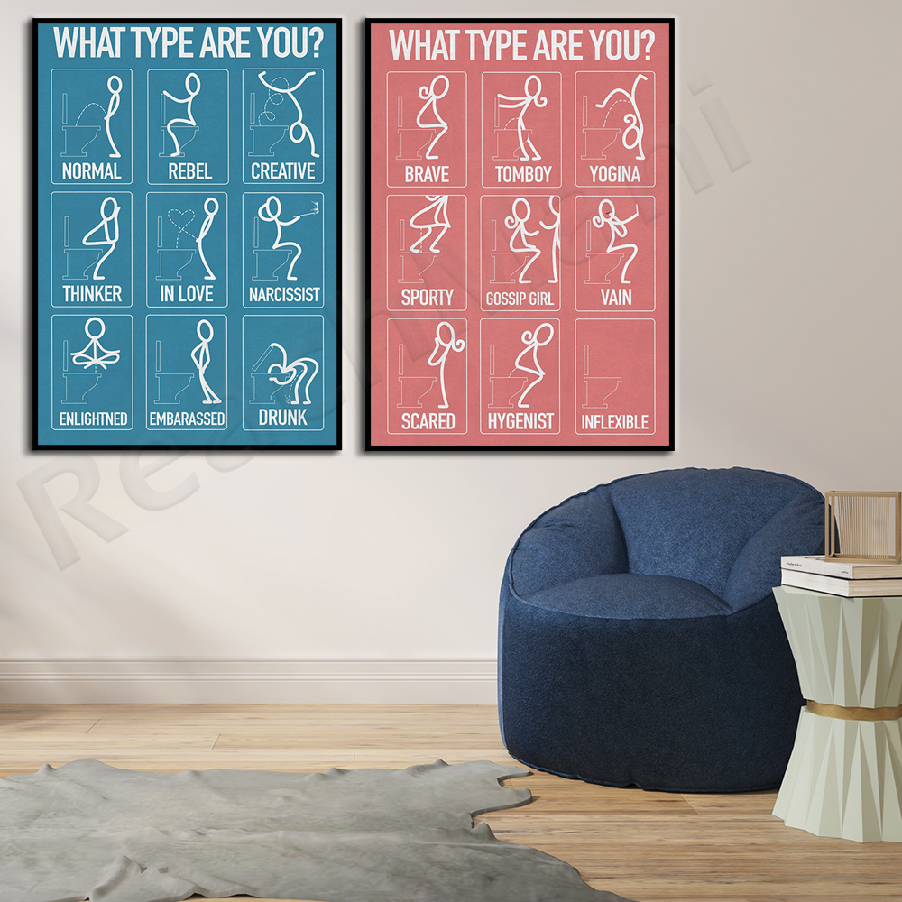 Wall art canvas painting funny - Home Bathroom Rules avaliação e preço