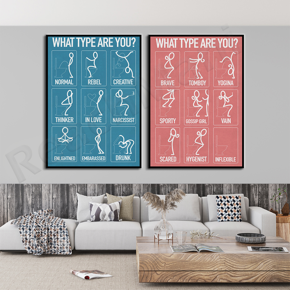 Wall art canvas painting funny - Home Bathroom Rules avaliação e preço