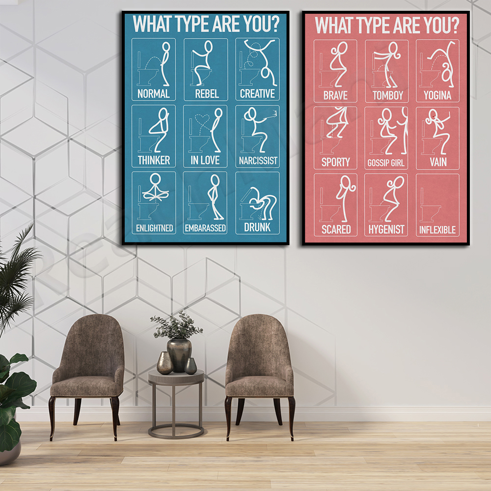 Wall art canvas painting funny - Home Bathroom Rules avaliação e preço