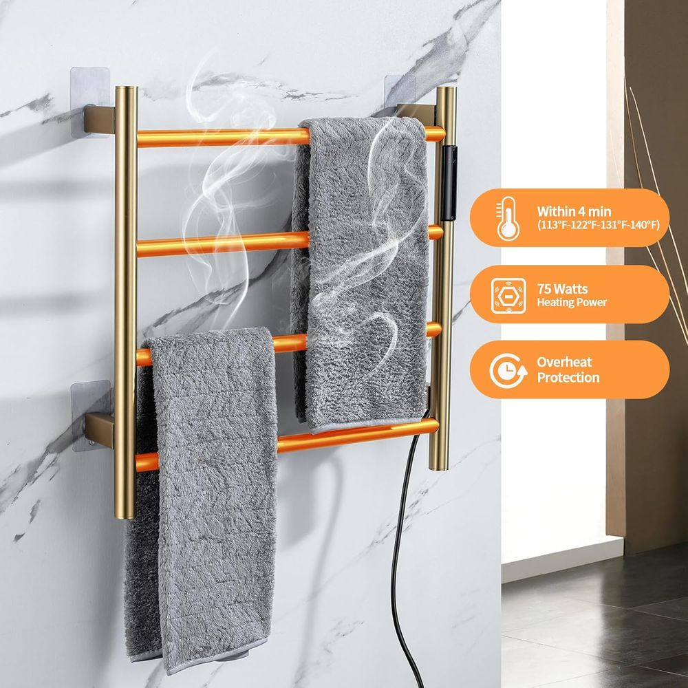 4-Bar Wall-Mounted Electric To - Towel Warmer Electric avaliação e preço