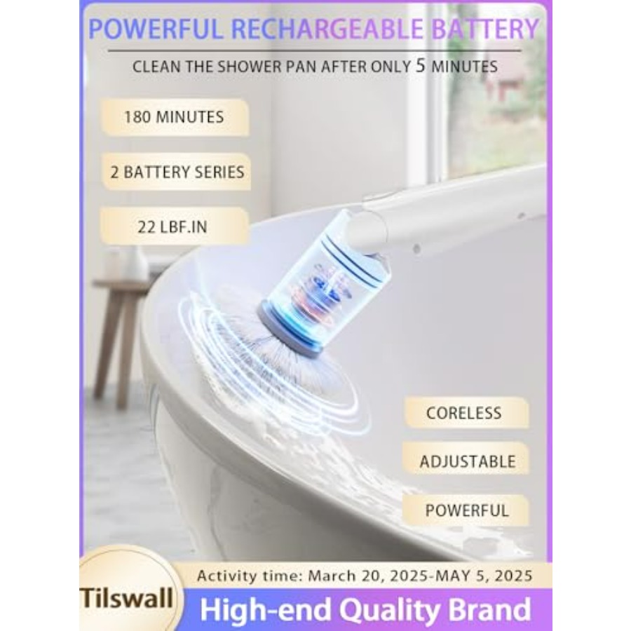 Cordless Electric Spin Scrubbe - Home Bathroom Cleaning avaliação e preço
