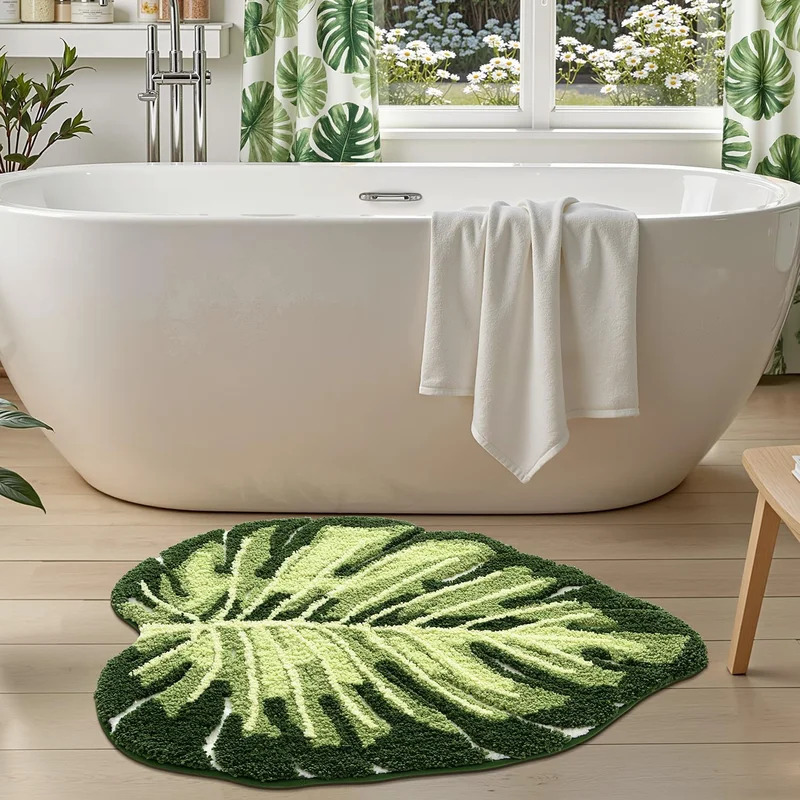 VIKAMA Non-Slip Bath Mat Green - Zara Home Bathroom Rug avaliação e preço