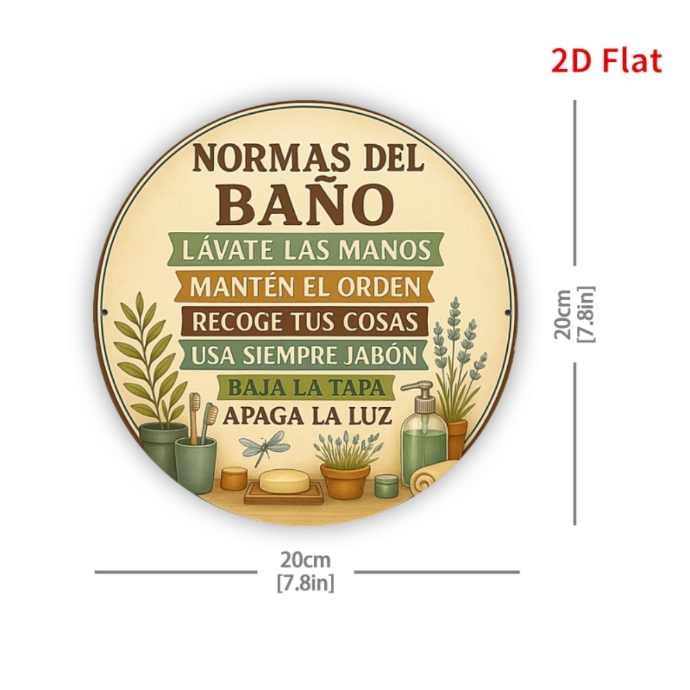 2D Flat 20x20cm Spanish Bathro - Home Bathroom Rules avaliação e preço