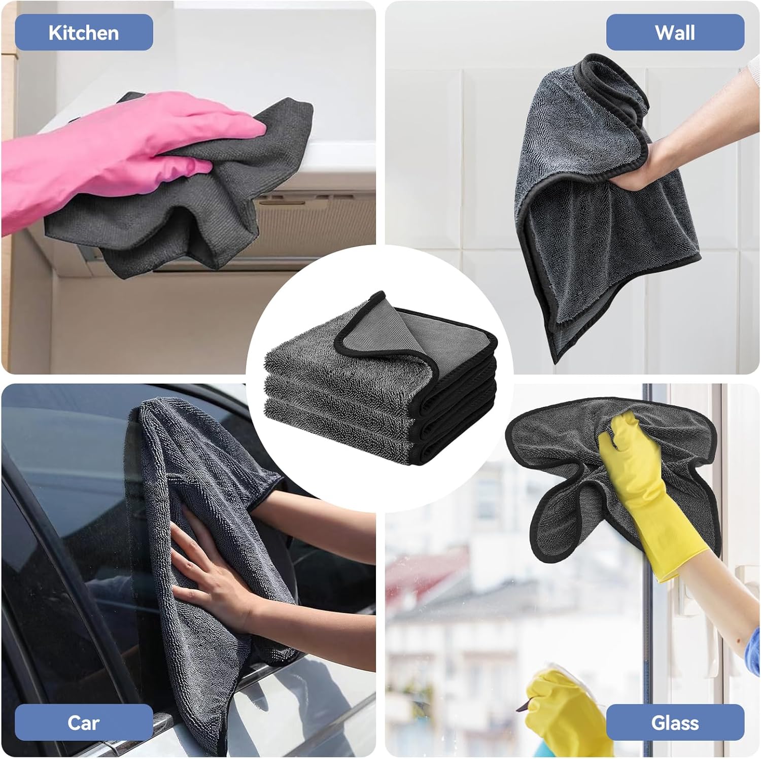 3-Pack Microfiber Cleaning Clo - Home Bathroom Cleaning avaliação e preço