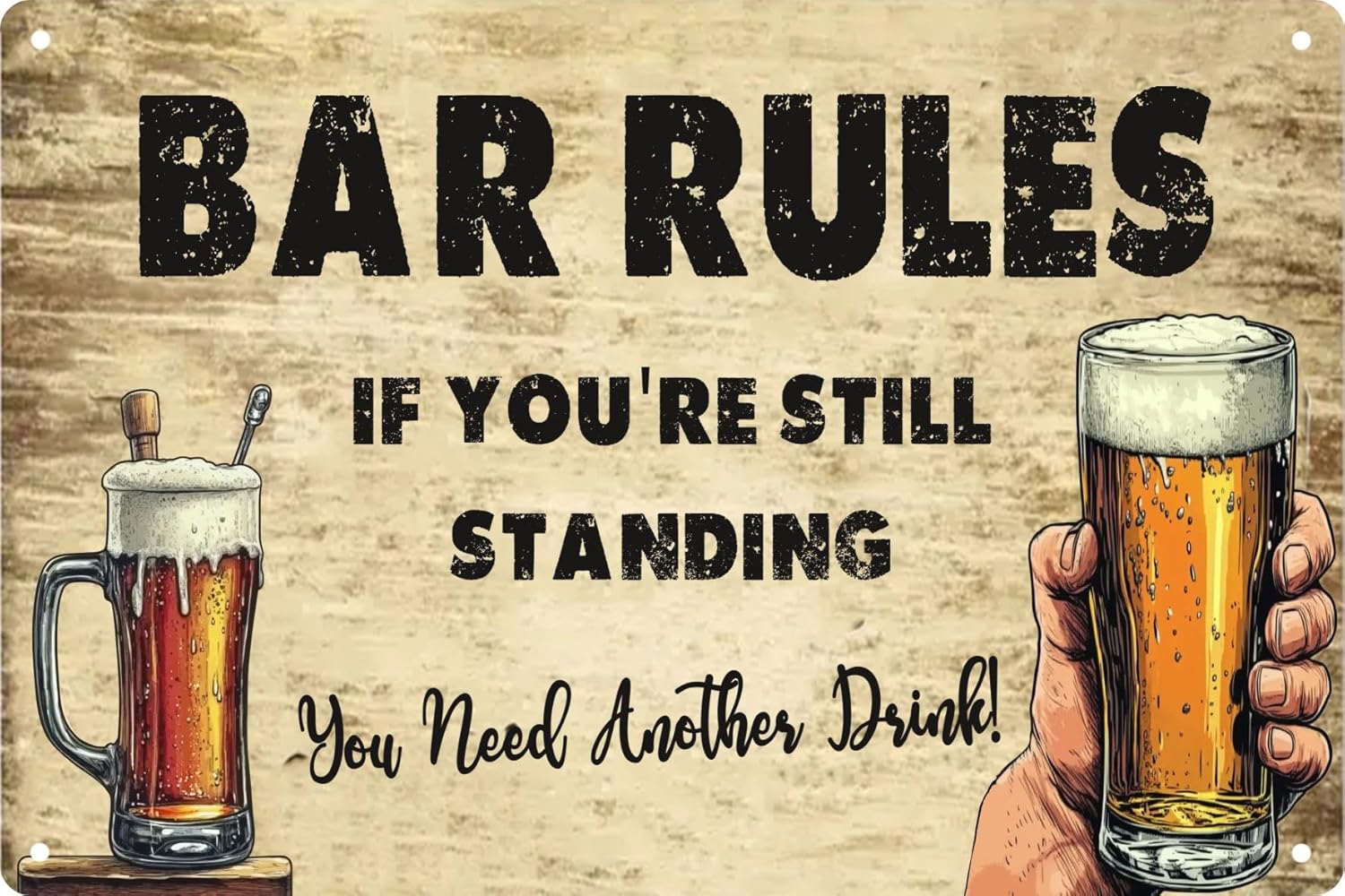 Funny Retro Metal Tin Sign Bar - Home Bathroom Rules avaliação e preço