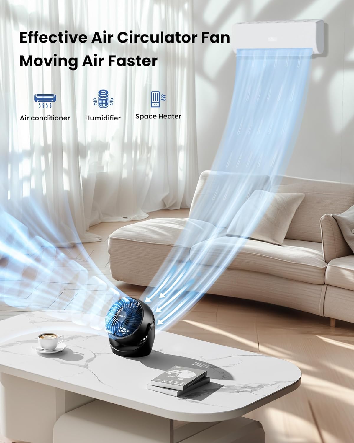 Gaiatop Desk Fan, 5-Inch Porta - Home Bathroom Fan avaliação e preço