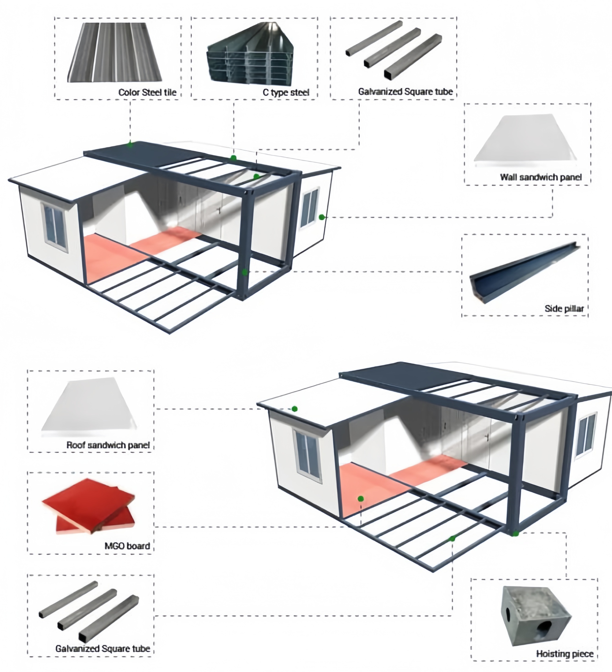 40FT Expandable Modular Prefab - Home Kitchen & Bathroom avaliação e preço