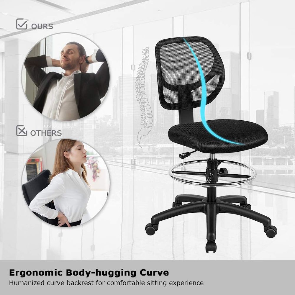 Ergonomic Black Mesh Swivel Of - Home Kitchen & Bathroom avaliação e preço
