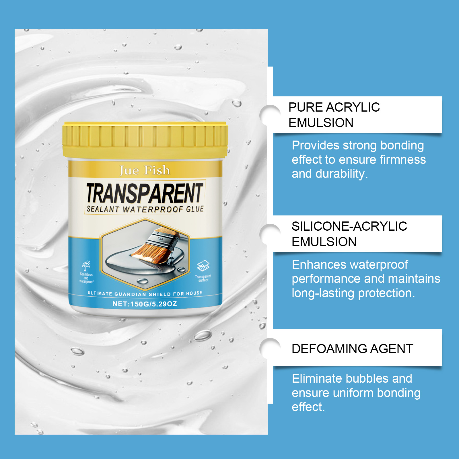 Waterproof Sealant Transparent - Home Bathroom Plumbing avaliação e preço