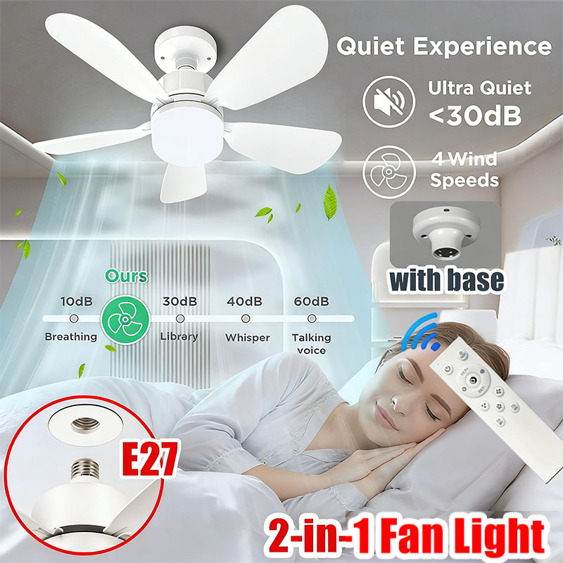 E27 Screw Ceiling Fan Light wi - Home Bathroom Fan avaliação e preço