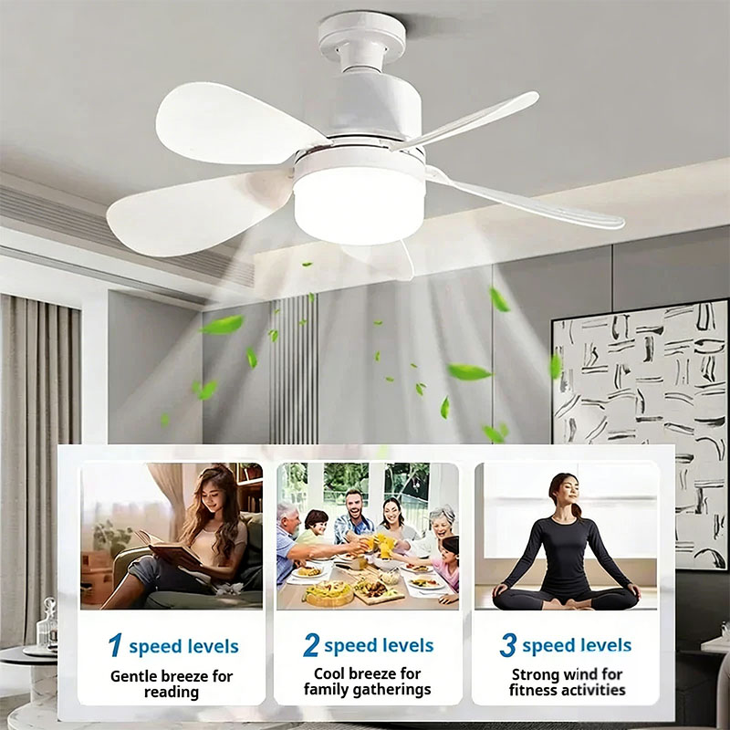 E27 Screw Ceiling Fan Light wi - Home Bathroom Fan avaliação e preço
