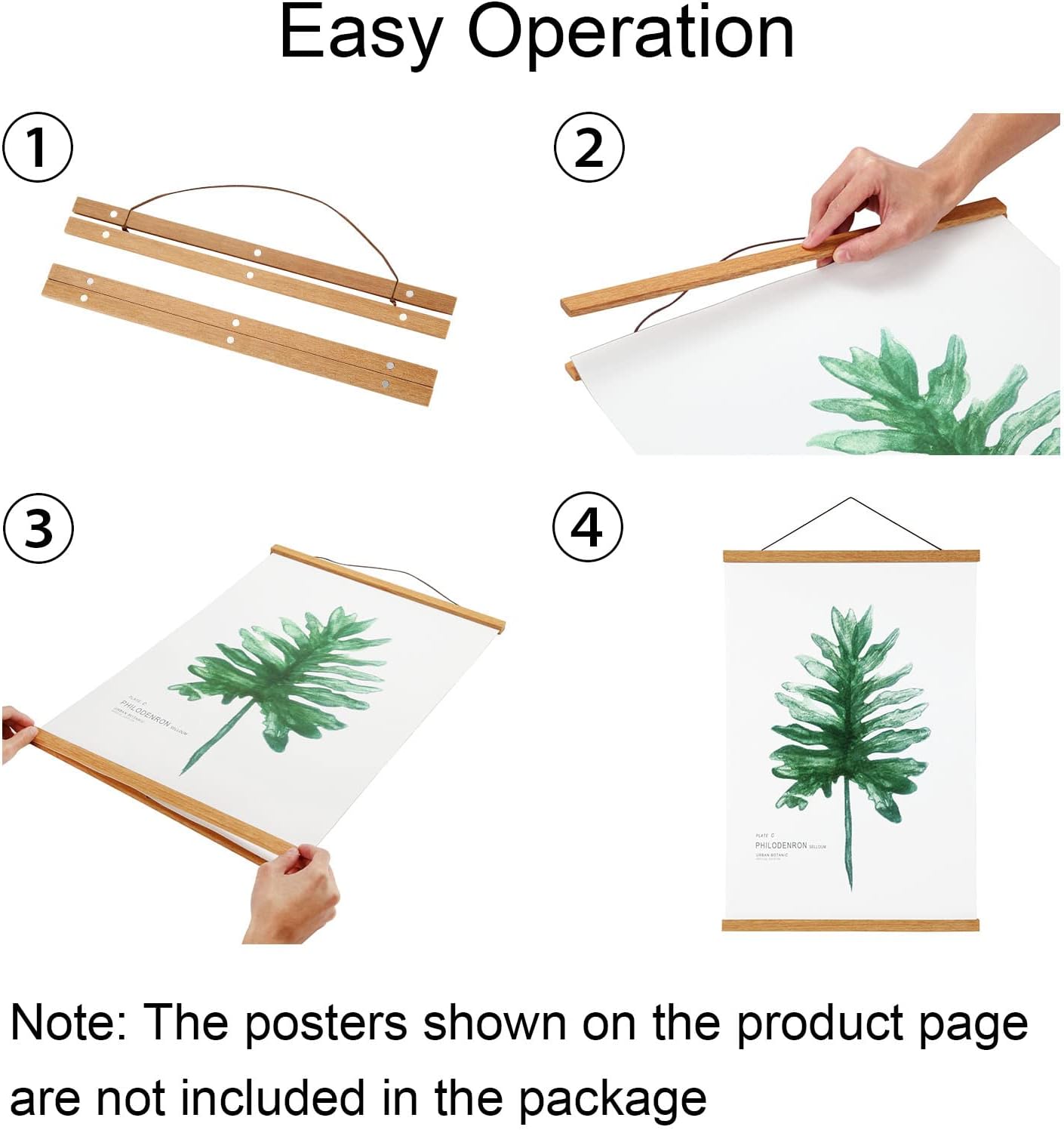Canvas Poster with Wooden Pole - Home Bathroom Rules avaliação e preço