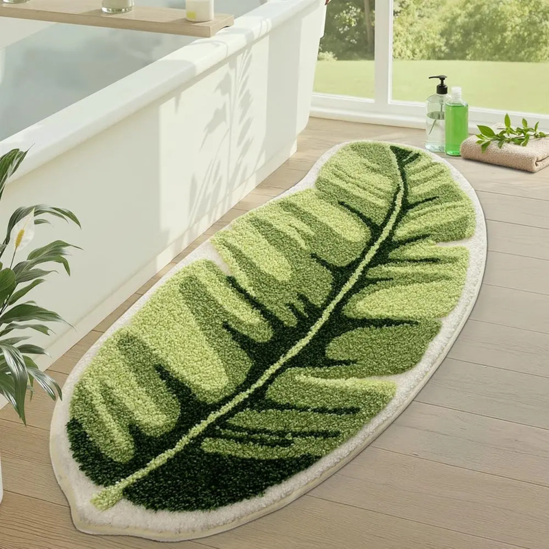 VIKAMA Tropical Green Leaf Bat - Zara Home Bathroom Rug avaliação e preço
