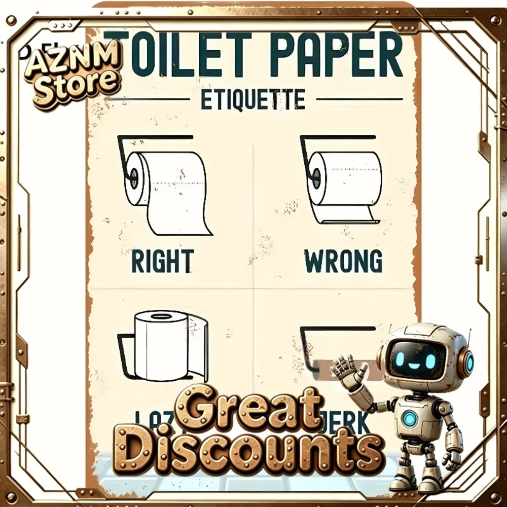 Toilet Paper Etiquette Sign 2D - Home Bathroom Etiquette avaliação e preço