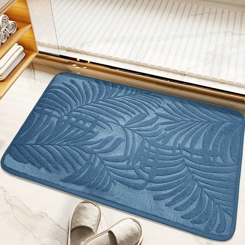 Embossed Palm Leaf Plant Print - Zara Home Bathroom Rug avaliação e preço