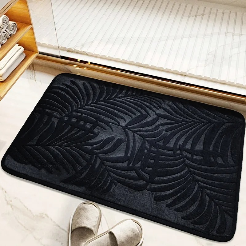 Embossed Palm Leaf Plant Print - Zara Home Bathroom Rug avaliação e preço