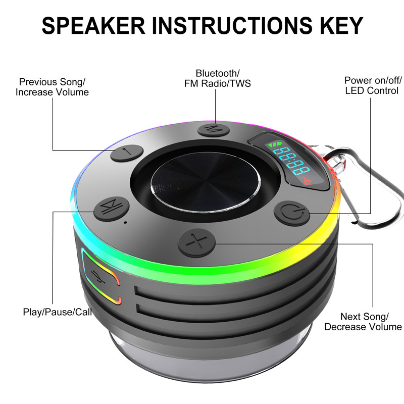 Shower Bluetooth 5.3 Speaker W - Home Bathroom Called avaliação e preço