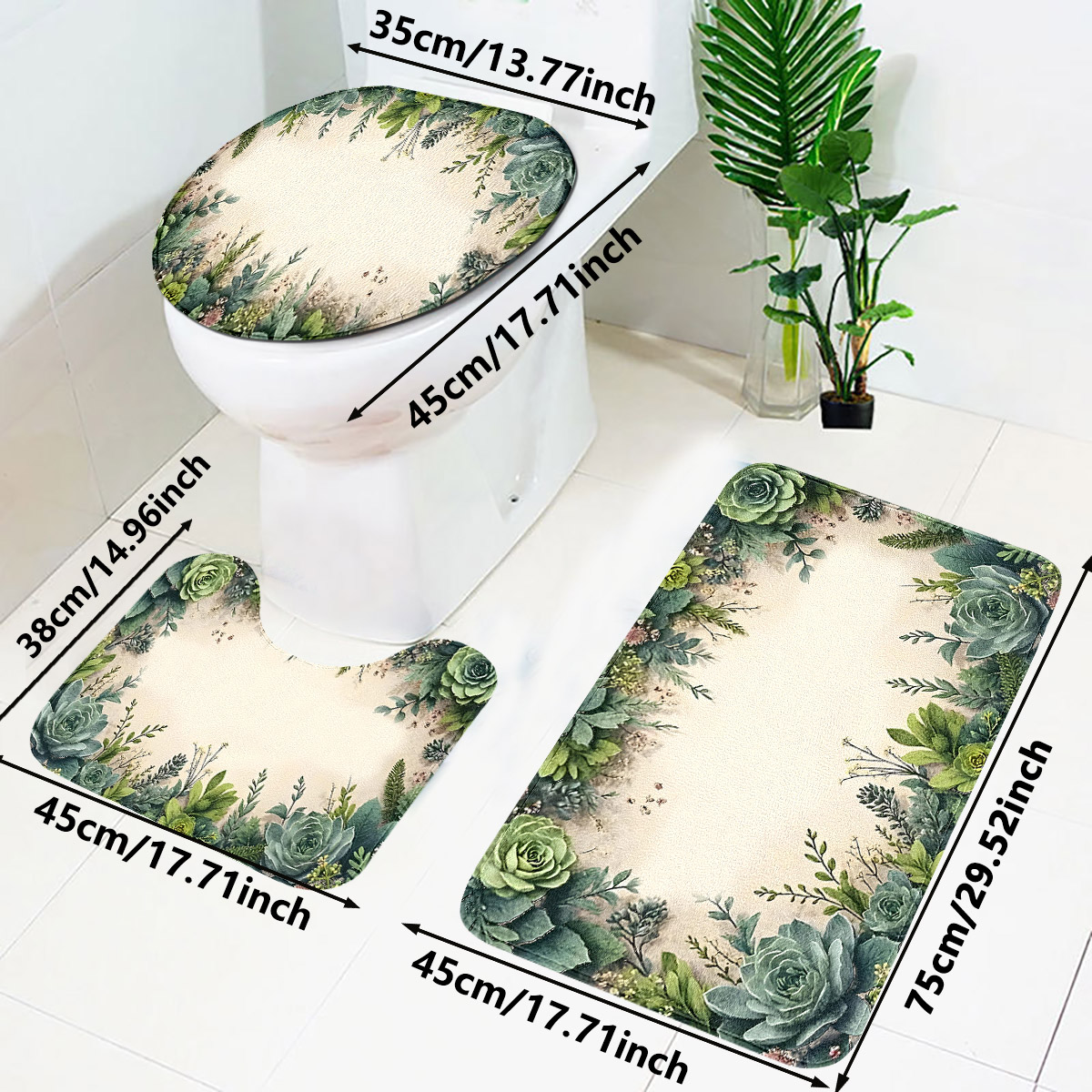 Retro Succulent Bathroom Three - Zara Home Bathroom Rug avaliação e preço