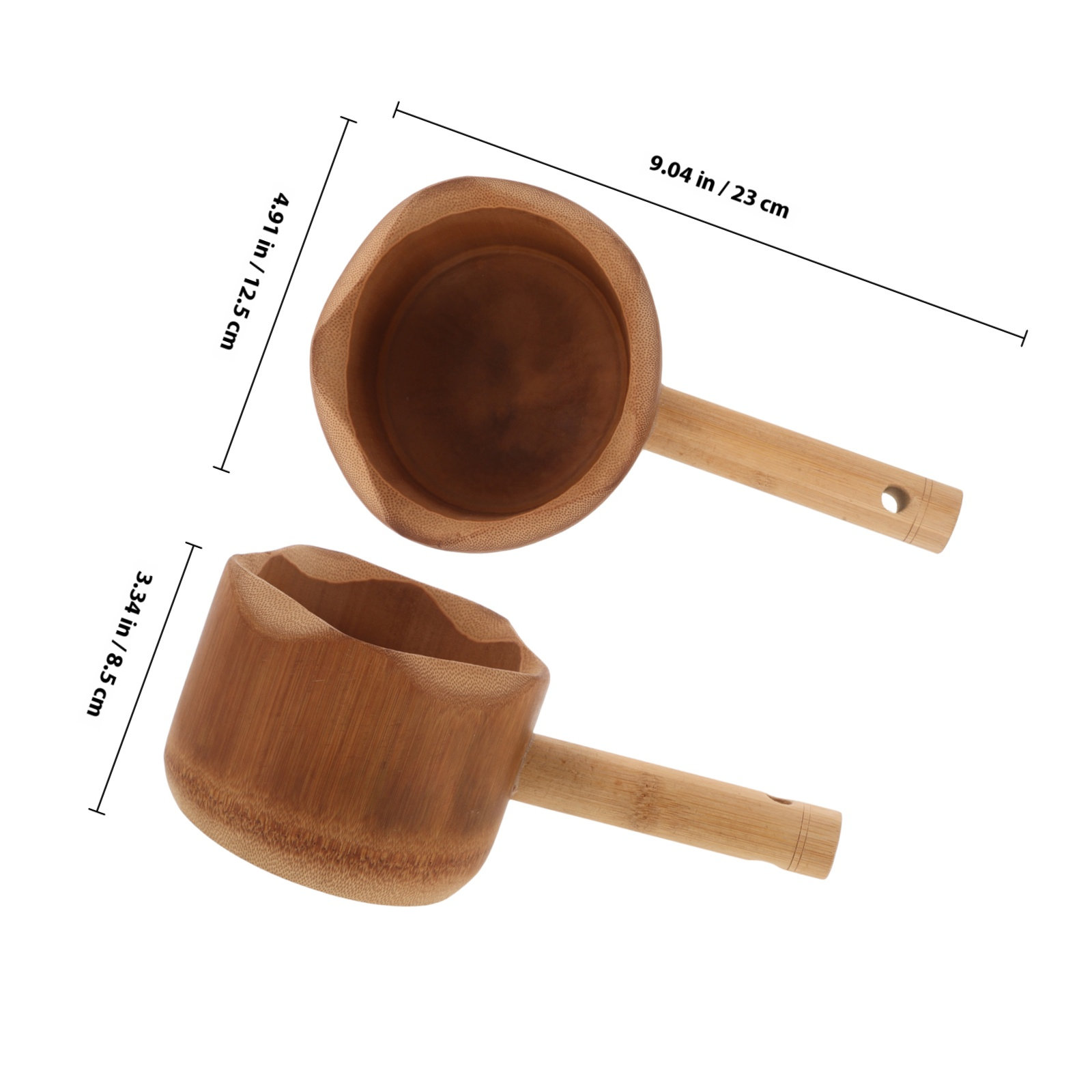 Bamboo Water Ladle Long Handle - Home Bathroom With Sauna avaliação e preço