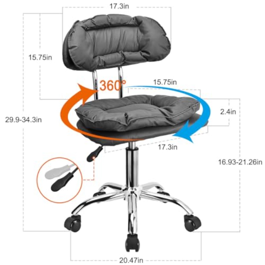 Rolling Stool Backrest Thick S - Home & Bathroom Building Products Pte Ltd Photos avaliação e preço