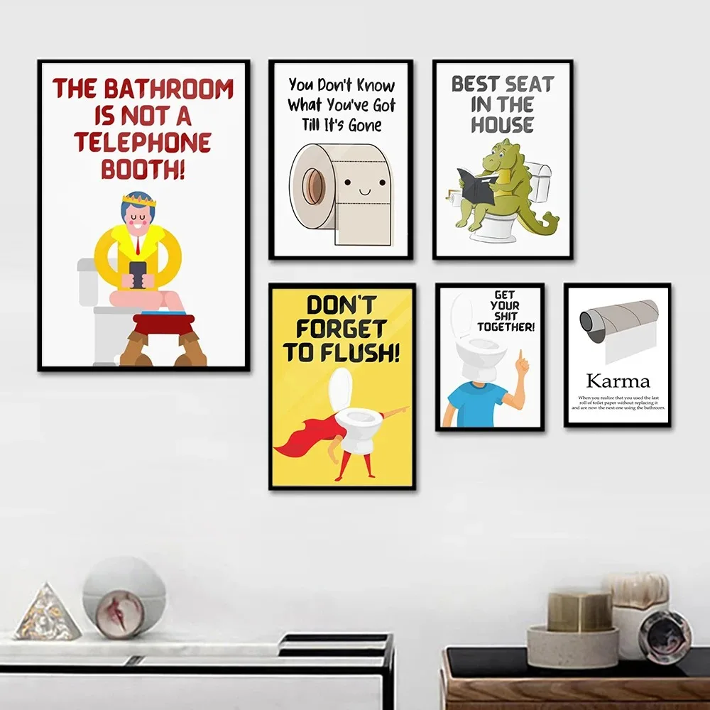 Karma Bathroom Rules Art Quote - Home Bathroom Rules avaliação e preço