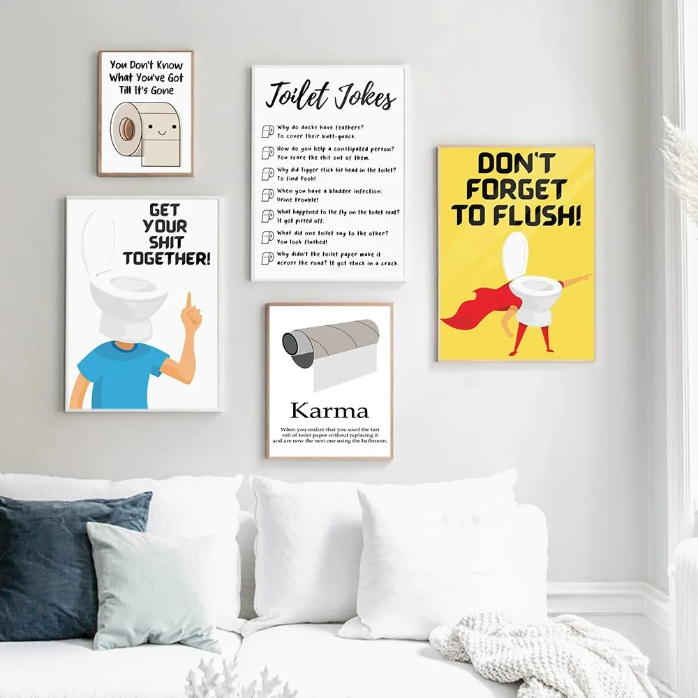 Karma Bathroom Rules Art Quote - Home Bathroom Rules avaliação e preço