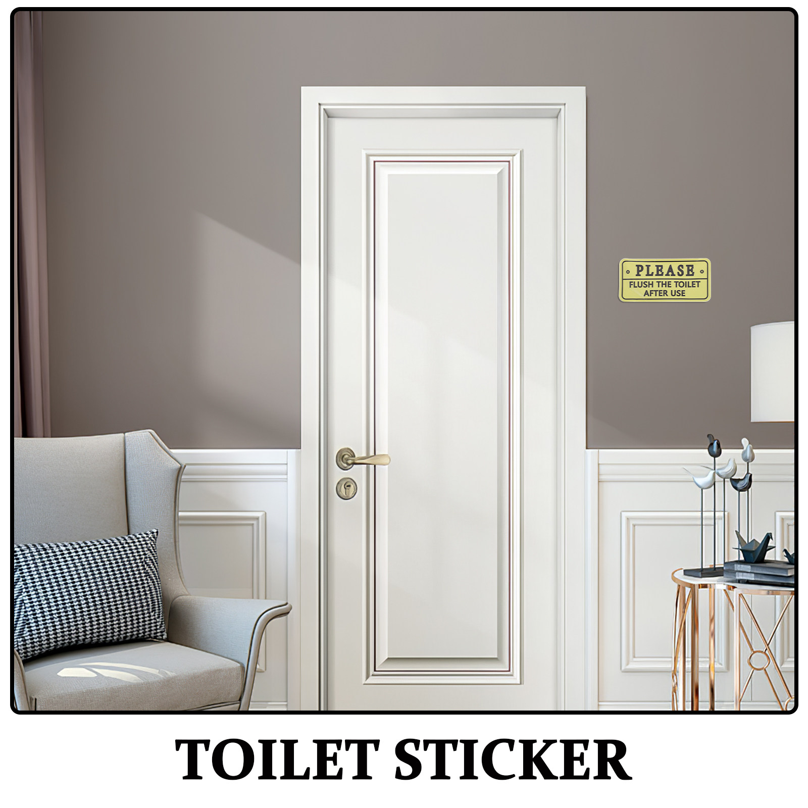 2Pcs Waterproof Please Flush T - Home Bathroom Etiquette avaliação e preço