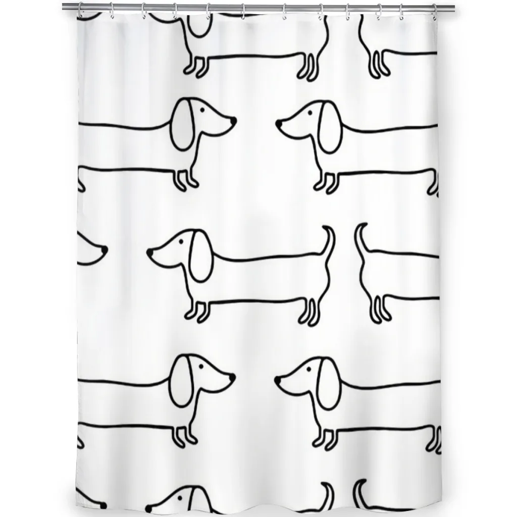 Dachshund Black White Bathroom - Home Bathroom Partition avaliação e preço