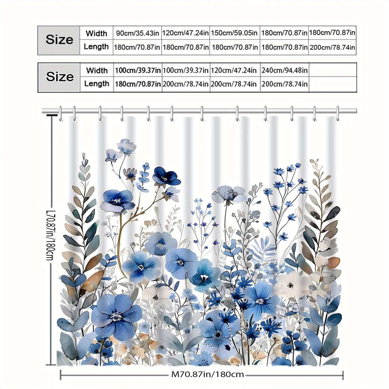 Watercolor Floral Plant Shower - Home Bathroom Partition avaliação e preço