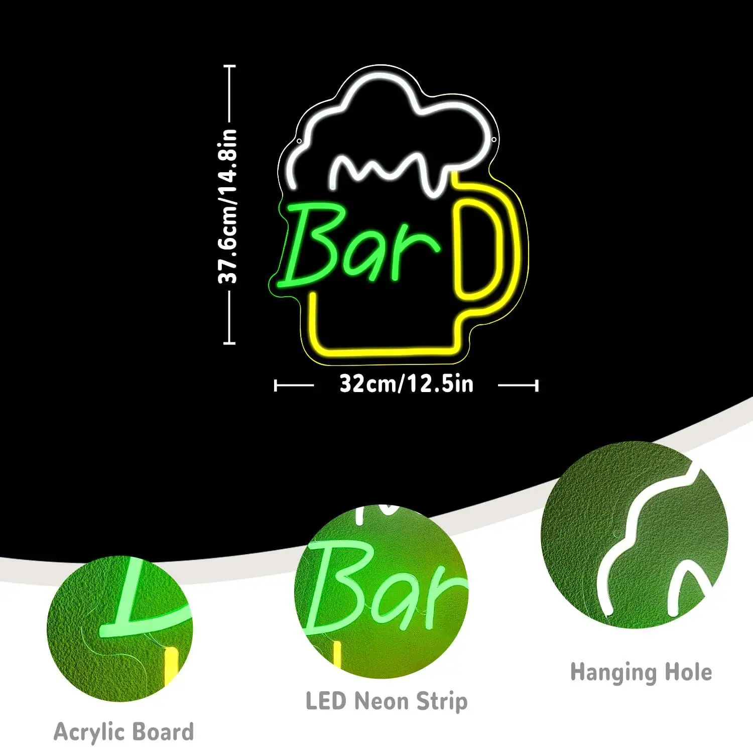Beer Bar Neon Sign USB Dimmabl - Home Kitchen & Bathroom avaliação e preço