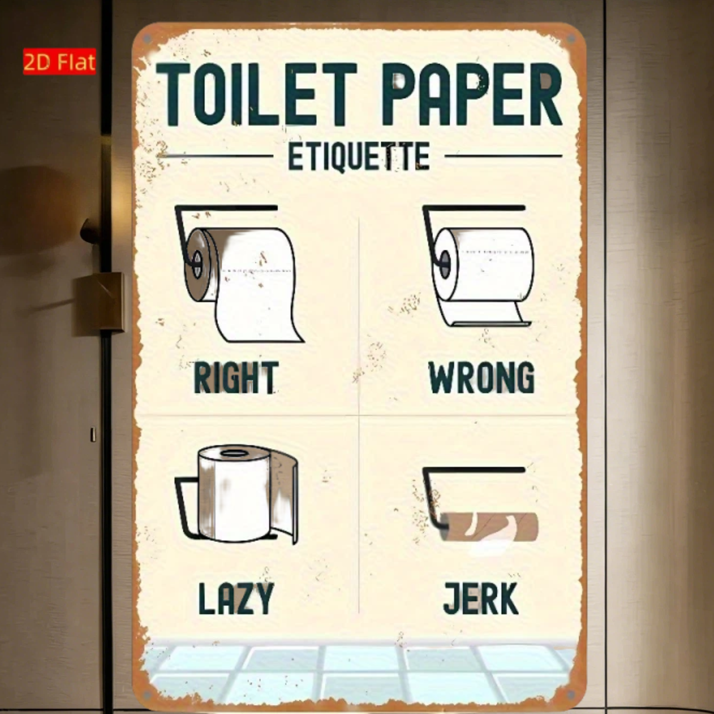 2D Aluminum Toilet Paper Etiqu - Home Bathroom Etiquette avaliação e preço