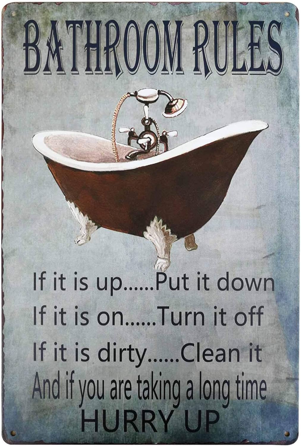 PXIYOU Rustic Bathroom Rules T - Home Bathroom Rules avaliação e preço